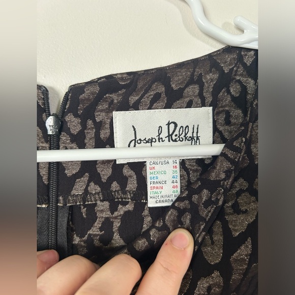 Joseph Ribkoff Dress Cheetah Ruffles Sleeveless Boat Neck Formal Occasion - Picture 7 of 7